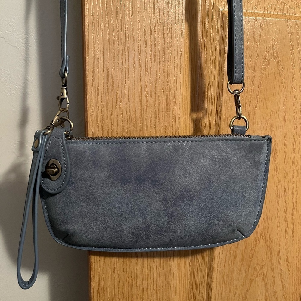 Joy Crossbody Wristlet - Dusty Blue Lux